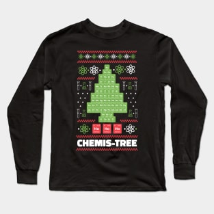 Periodic Table Chemis-Tree Ugly Christmas Sweater design Long Sleeve T-Shirt